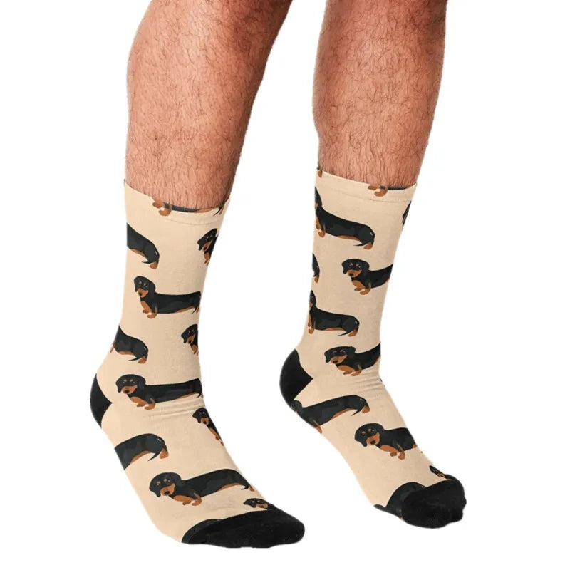 Funny Sausage Dog Socks – Hip-Hop Crew Socks for Men | Crazy & Cute Gift