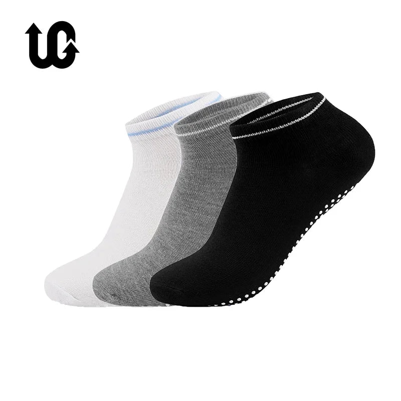 3 Pairs Non-Slip Yoga Socks for Women – Cotton Grip Socks for Pilates, Barre, & Ballet