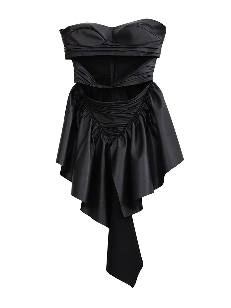 Naustia Ruffled Tube Top Shirt