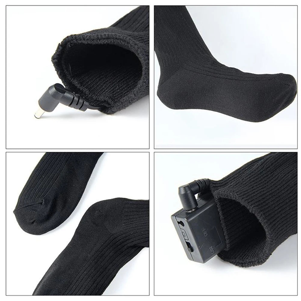 3V Thermal Cotton Heated Socks Men Women Battery Case Battery Operated Winter Foot Warmer Electric Socks Warming Socks