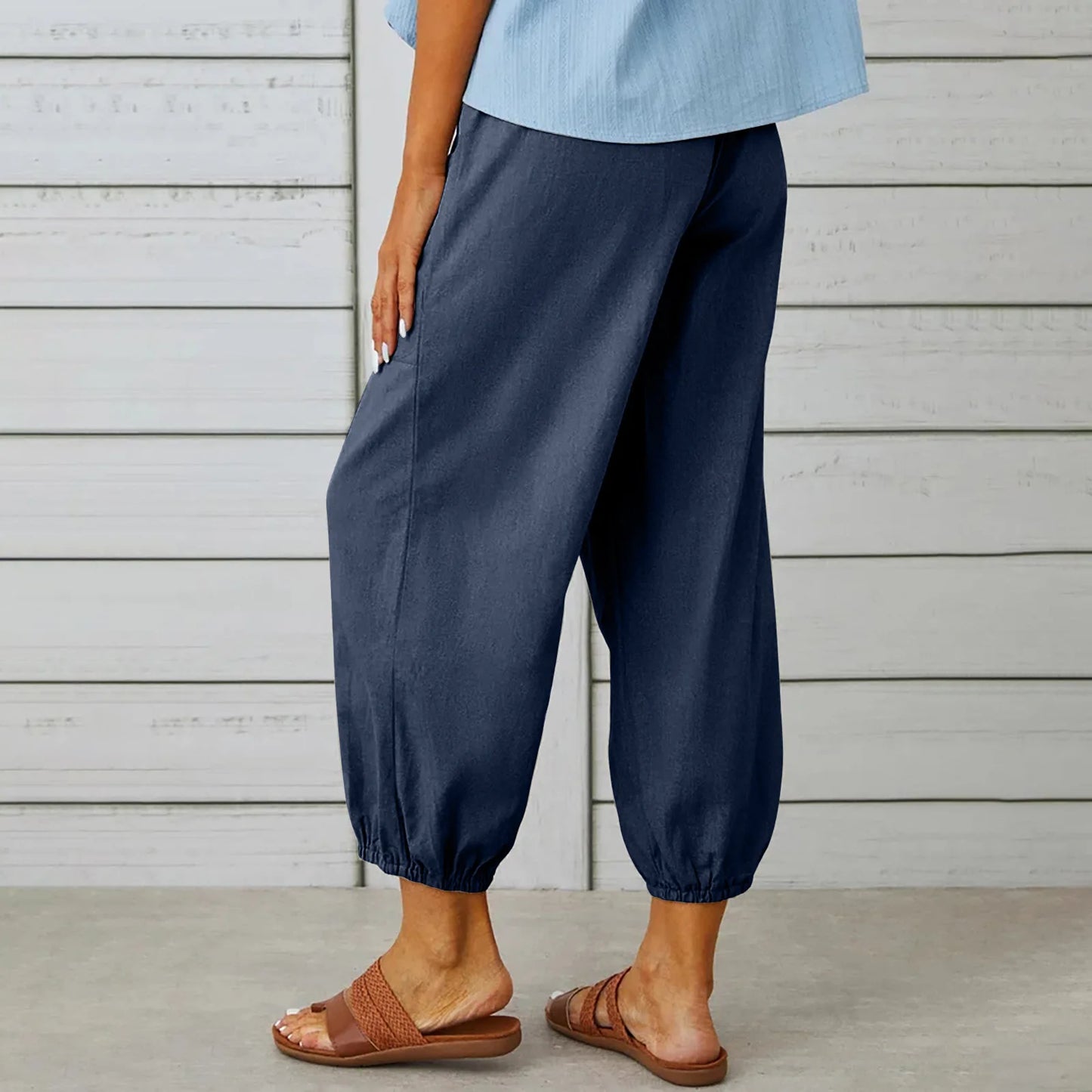 Women’s Cotton Linen Wide-Leg Pants