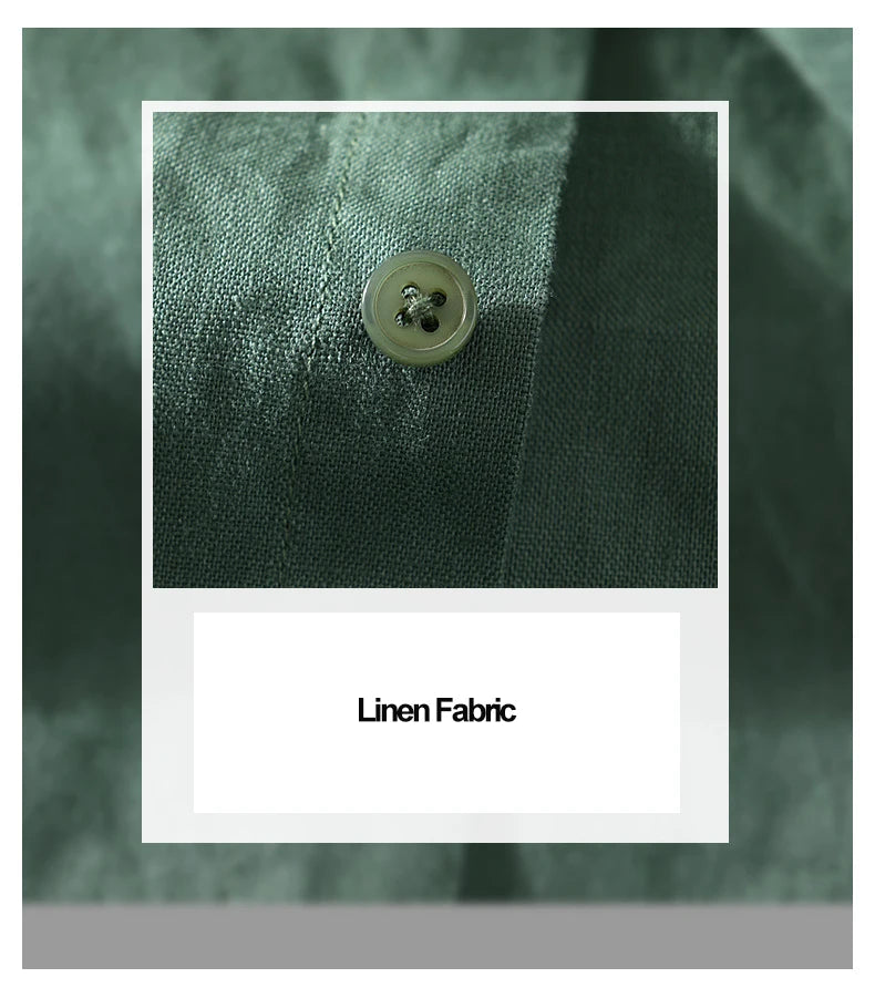 Men's 100% Linen Short Sleeve Summer Shirt