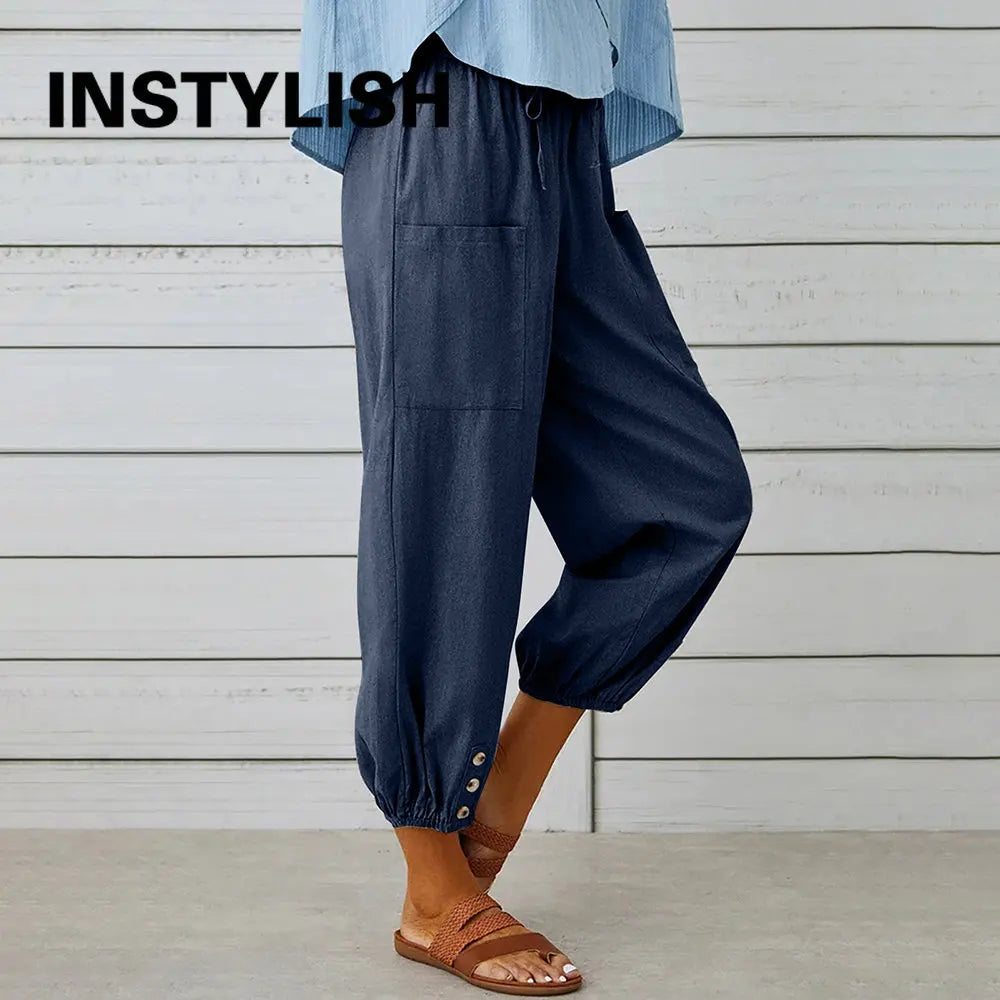 Women’s Cotton Linen Wide-Leg Pants