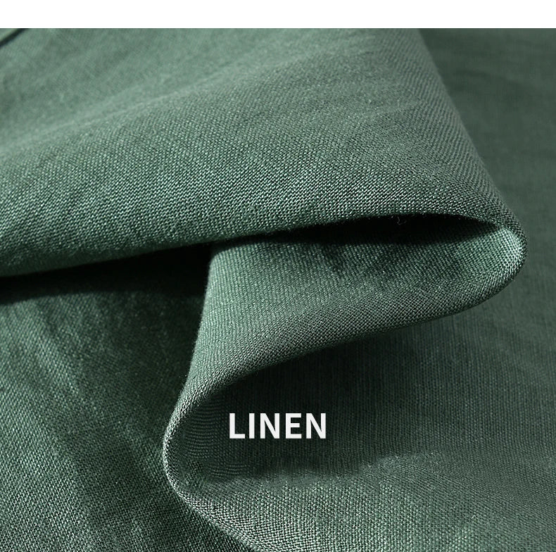 Men's 100% Linen Short Sleeve Summer Shirt