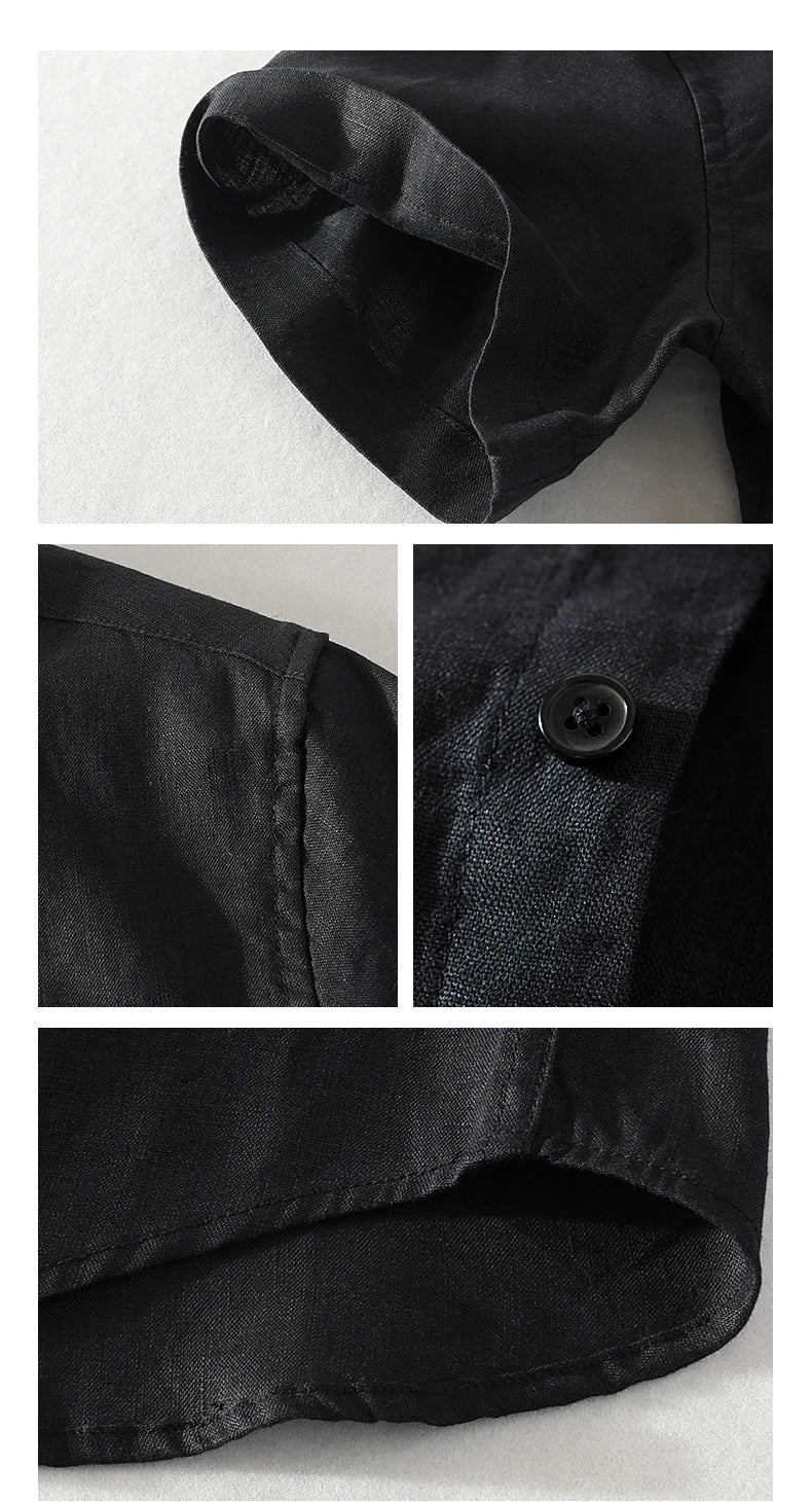 Men's 100% Linen Short Sleeve Summer Shirt