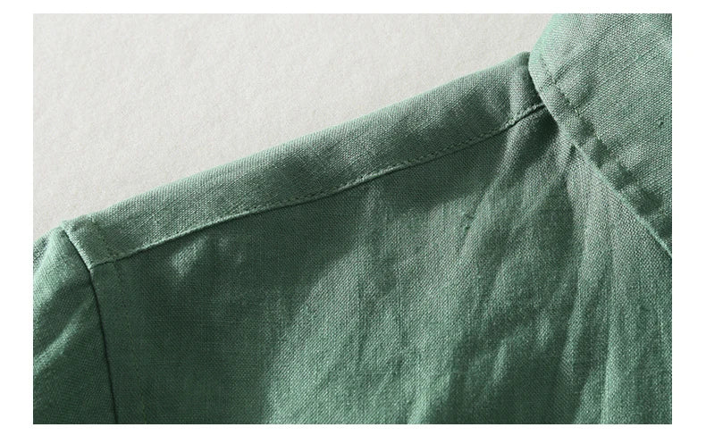 Men's 100% Linen Short Sleeve Summer Shirt